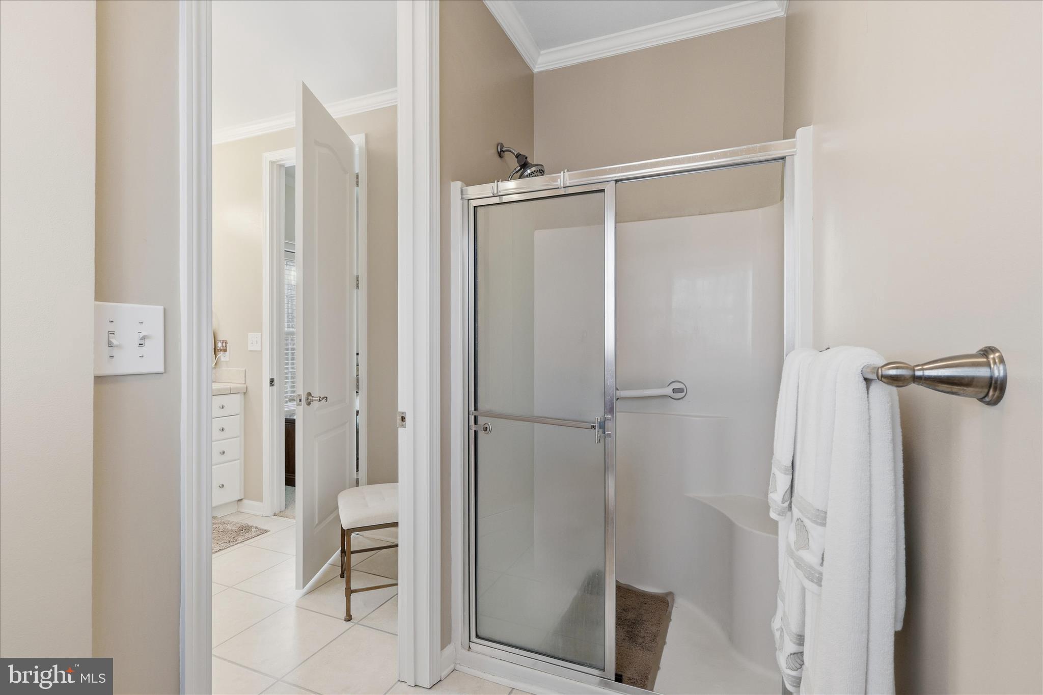 157 Roderick Place Mineral, VA 23117 - Photo 30 of 69 a bathroom with a glass shower door