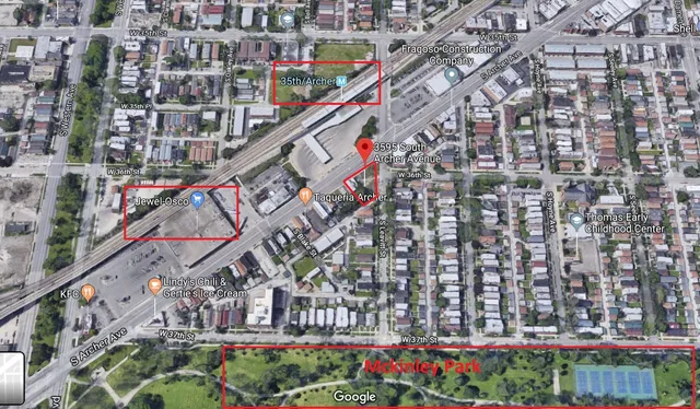 a large building with a outdoor space