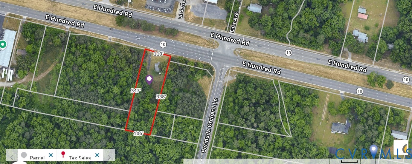 421 East Hundred Road Chester, VA 23836 - Photo 2 of 21 Property Boundary Map. Depicting the property's pe