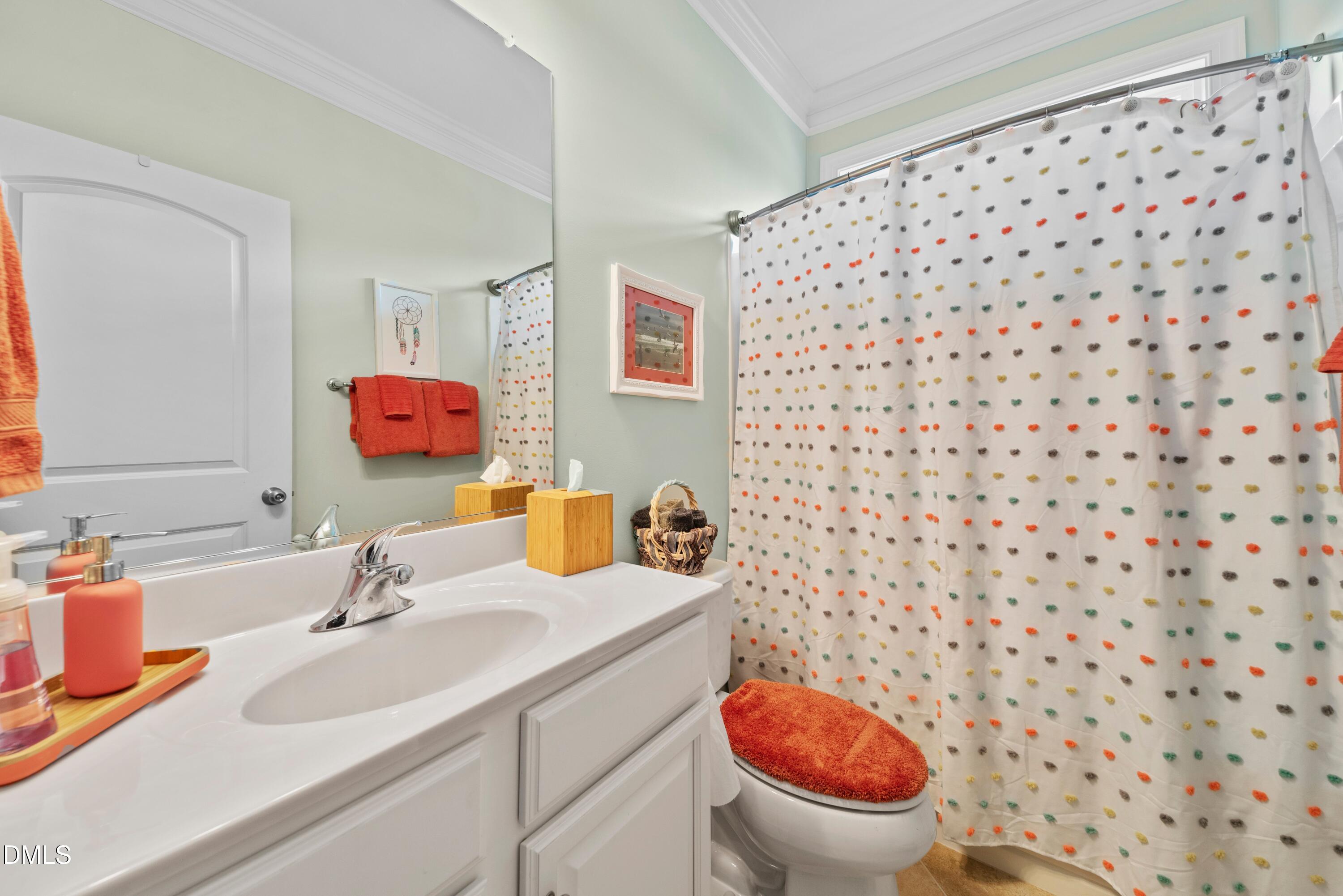 671 Whisper Ridge Drive Graham, NC 27253 - Photo 23 of 41 a bathroom with a sink toilet and a mirror