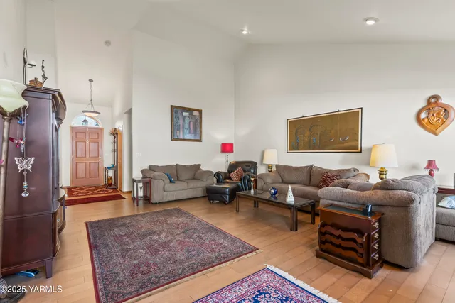 a living room with furniture and a couch