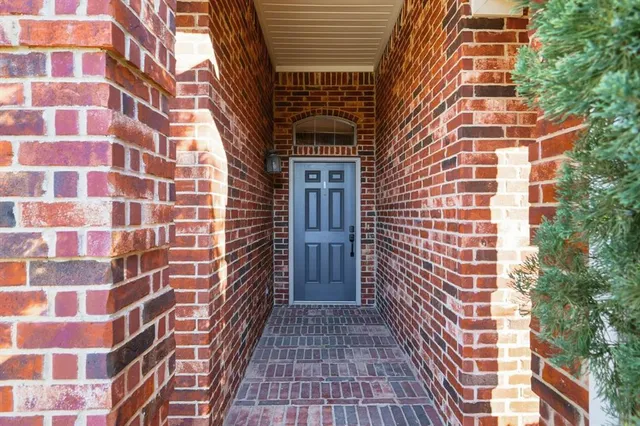 a view of a brick building