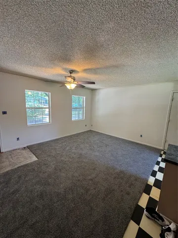a view of a livingroom with a window