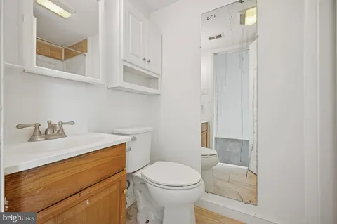 a bathroom with a sink toilet and vanity