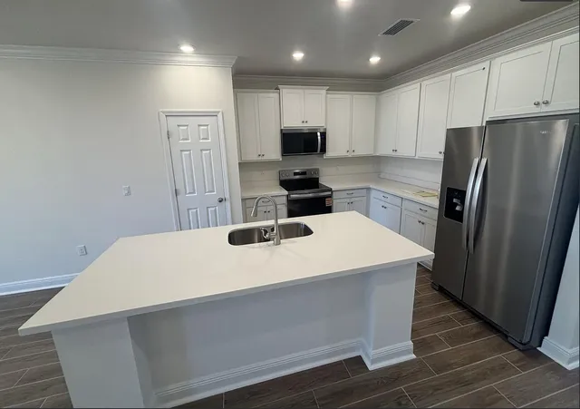 a view of wooden floor in a room