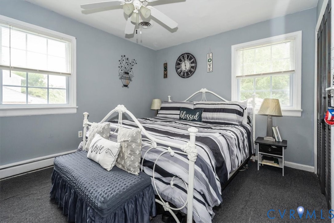 5510 Alberta Road Chesterfield, VA 23832 - Photo 15 of 29 White ceiling fan, two windows with white trim, li
