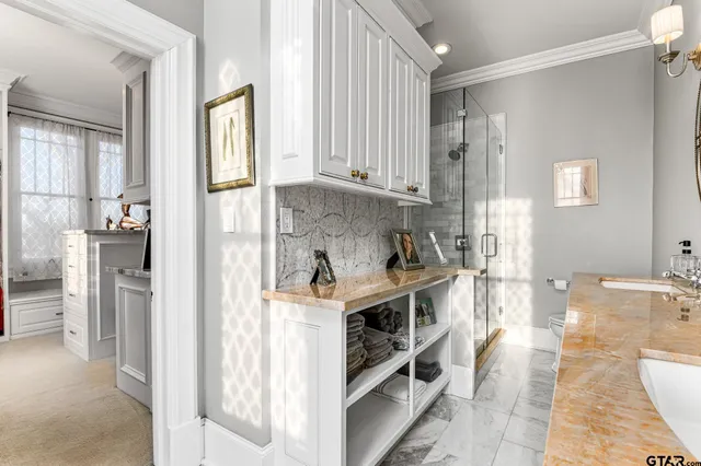 a view of a kitchen with a sink