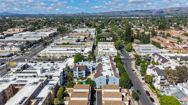 an aerial view of a city