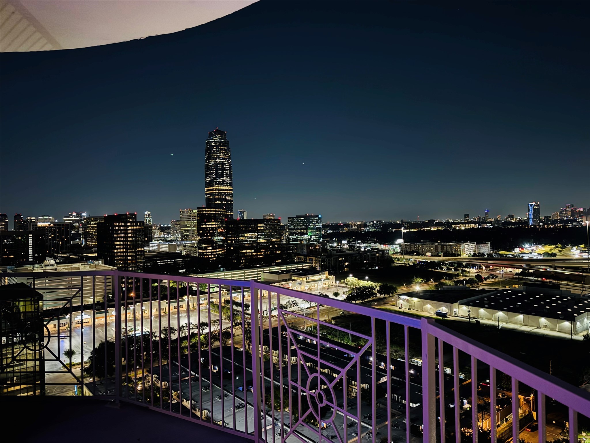 a city view from a balcony