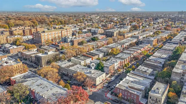 an aerial view of a city