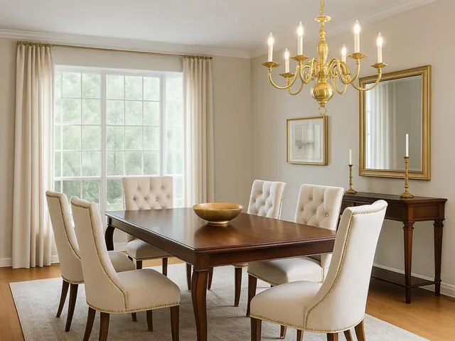 a view of a dining room with furniture a chandelier and wooden floor