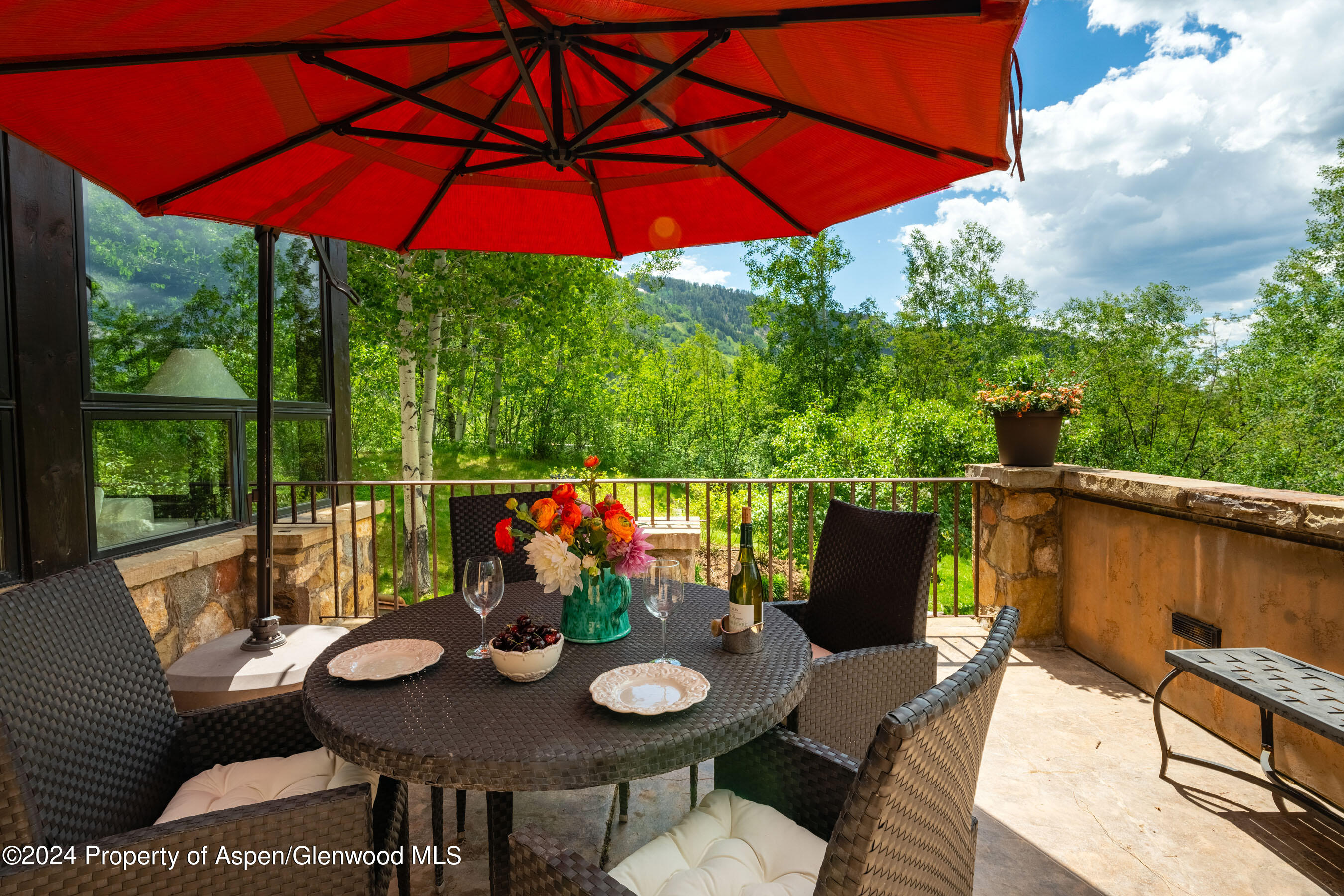 189 McSkimming Road Aspen, CO 81611 - Photo 30 of 37 Deck with Views of Aspen Mountain