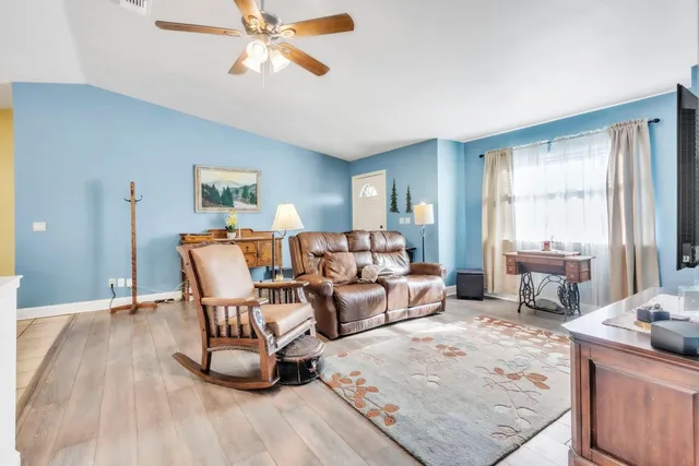 a large kitchen with cabinets
