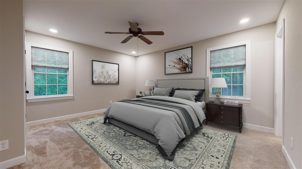 7920 Senter Farm Road Apex, NC 27539 - Photo 8 of 19 Master bedroom with two closets and gorgeous Master Bath. Virtually Staged Master Bedroom