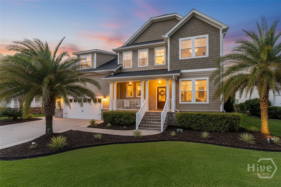 661 Wyndham Way Pooler, GA 31322 - Photo 2 of 50 Front Photo Exterior - Twilight (Grass Virtually Enhanced)