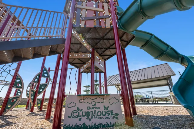 a park view with a slide