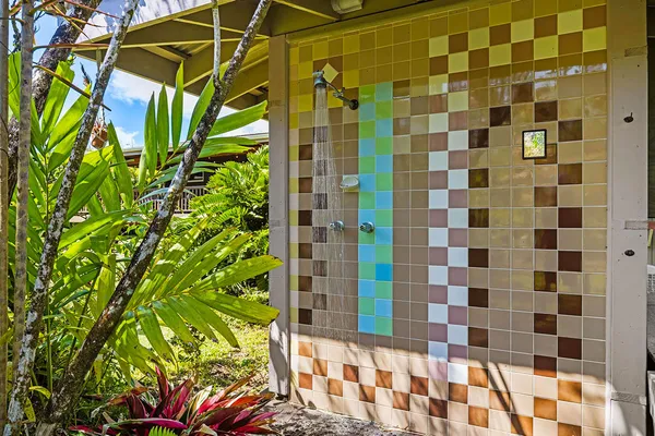 a bathroom with a shower