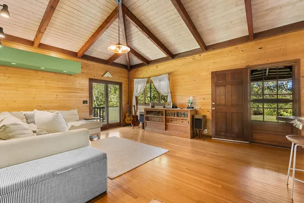 a living room with furniture
