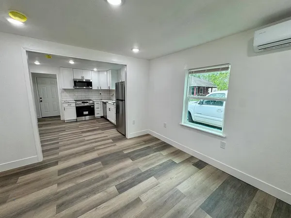 a view of kitchen and microwave