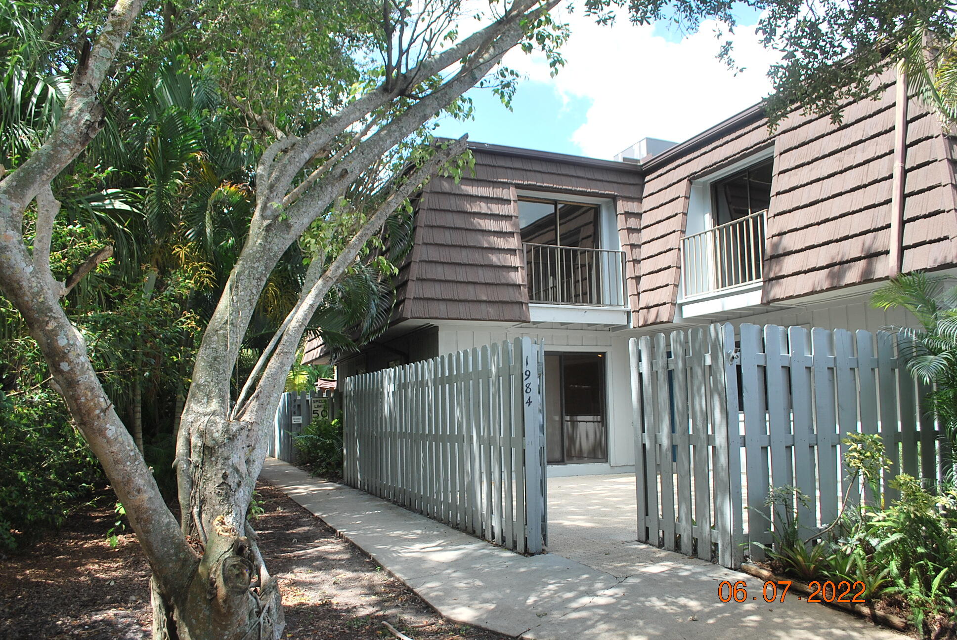 a view of a house with a tree front of house