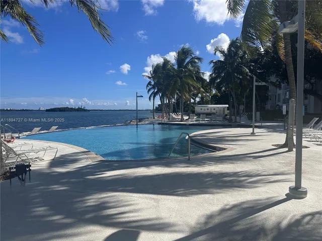 a view of an ocean and mountain view