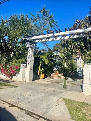 a view of a yard with plants