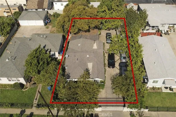 an aerial view of a house