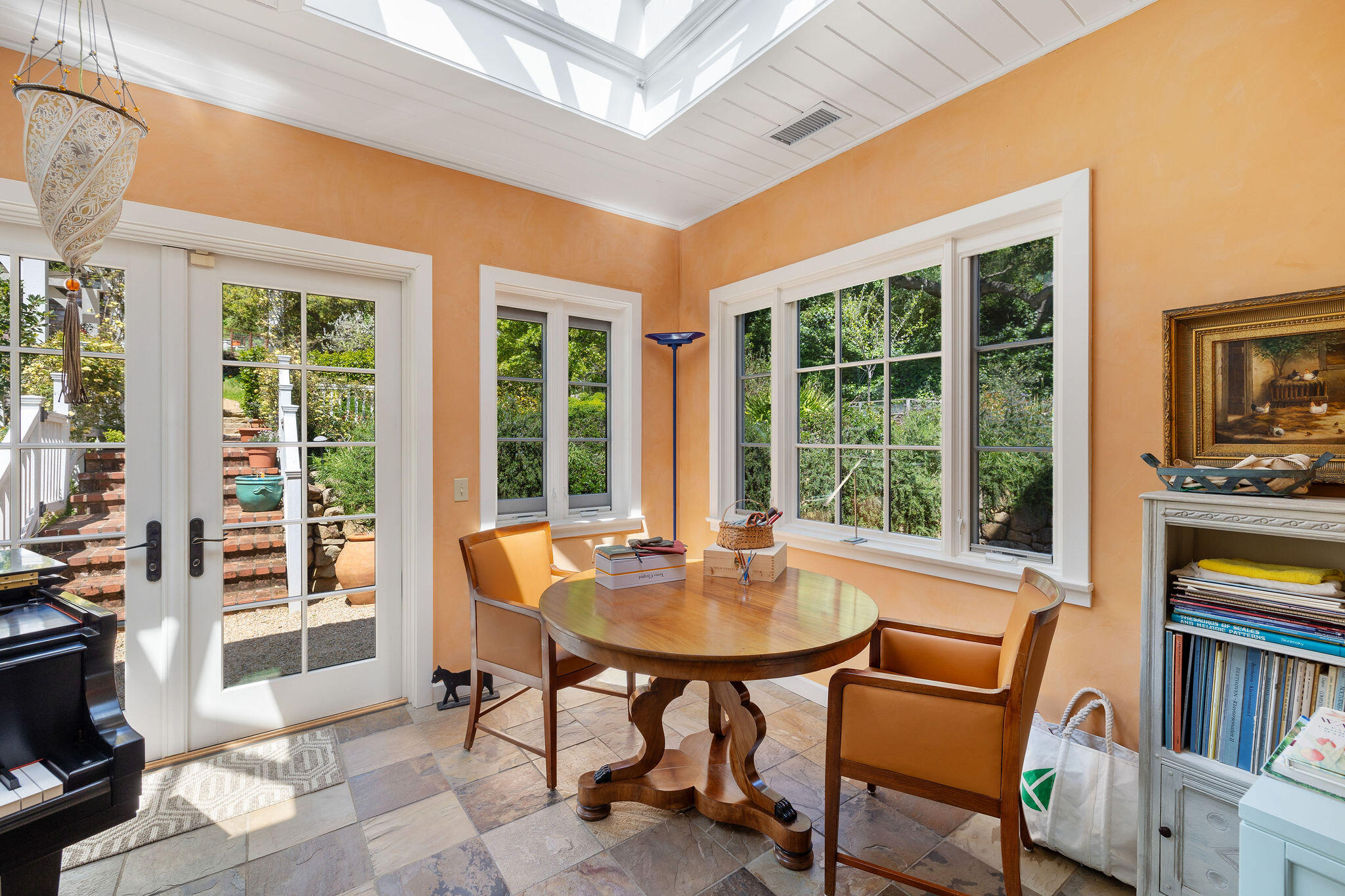 2868 East Valley Road Montecito, CA 93108 - Photo 14 of 34 a dining room with furniture mountain and outdoor view
