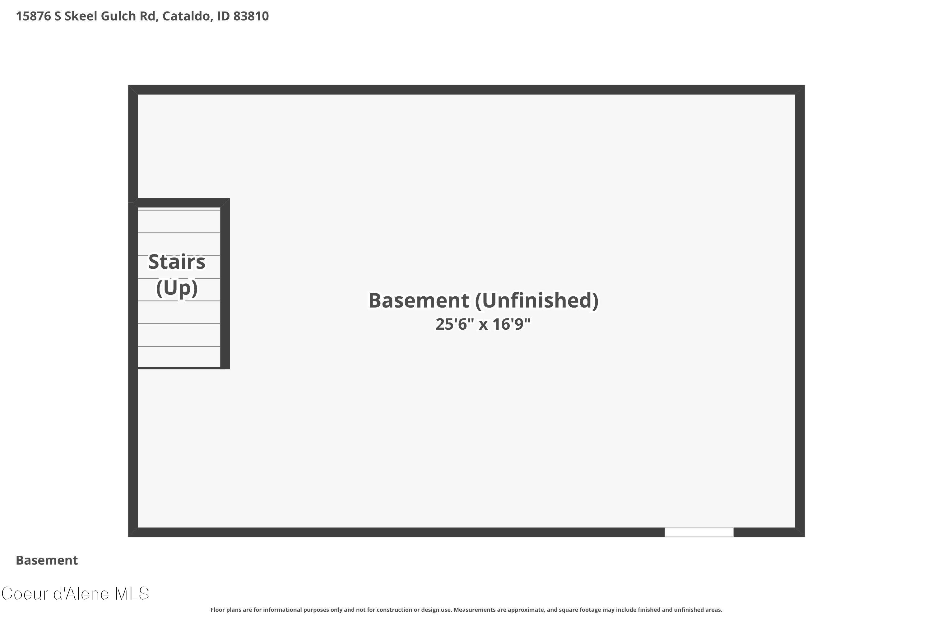 15876 South Skeel Gulch Road Cataldo, ID 83810 - Photo 64 of 64 Floorplan Basement