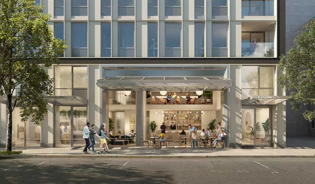 a building with sign broad