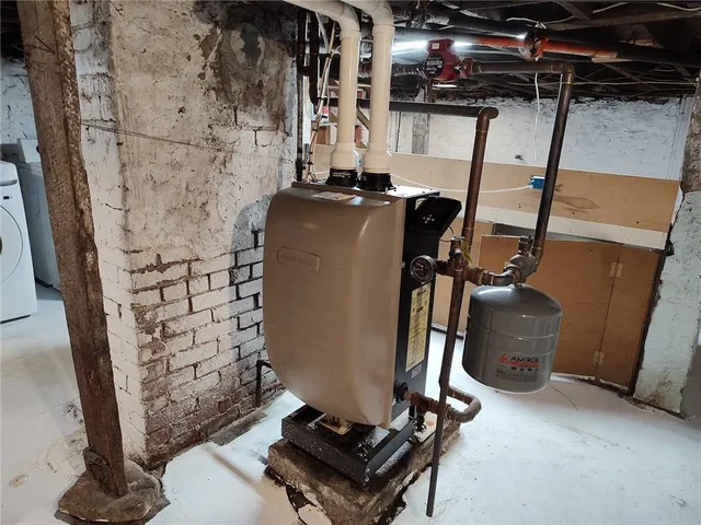 a workspace with furniture and window