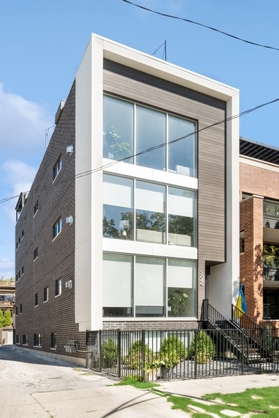 a front view of a building