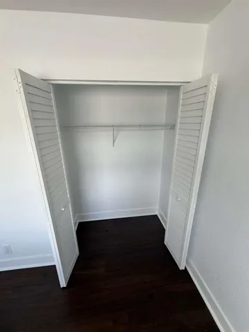a close view of walk in closet