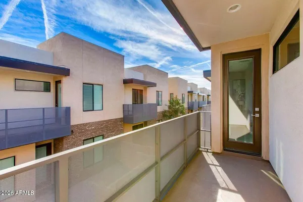 a view of a house with a balcony