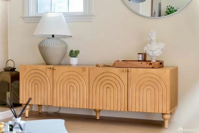 a view of a living room with a couch