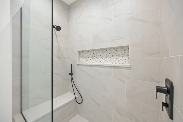 a bathroom with a shower