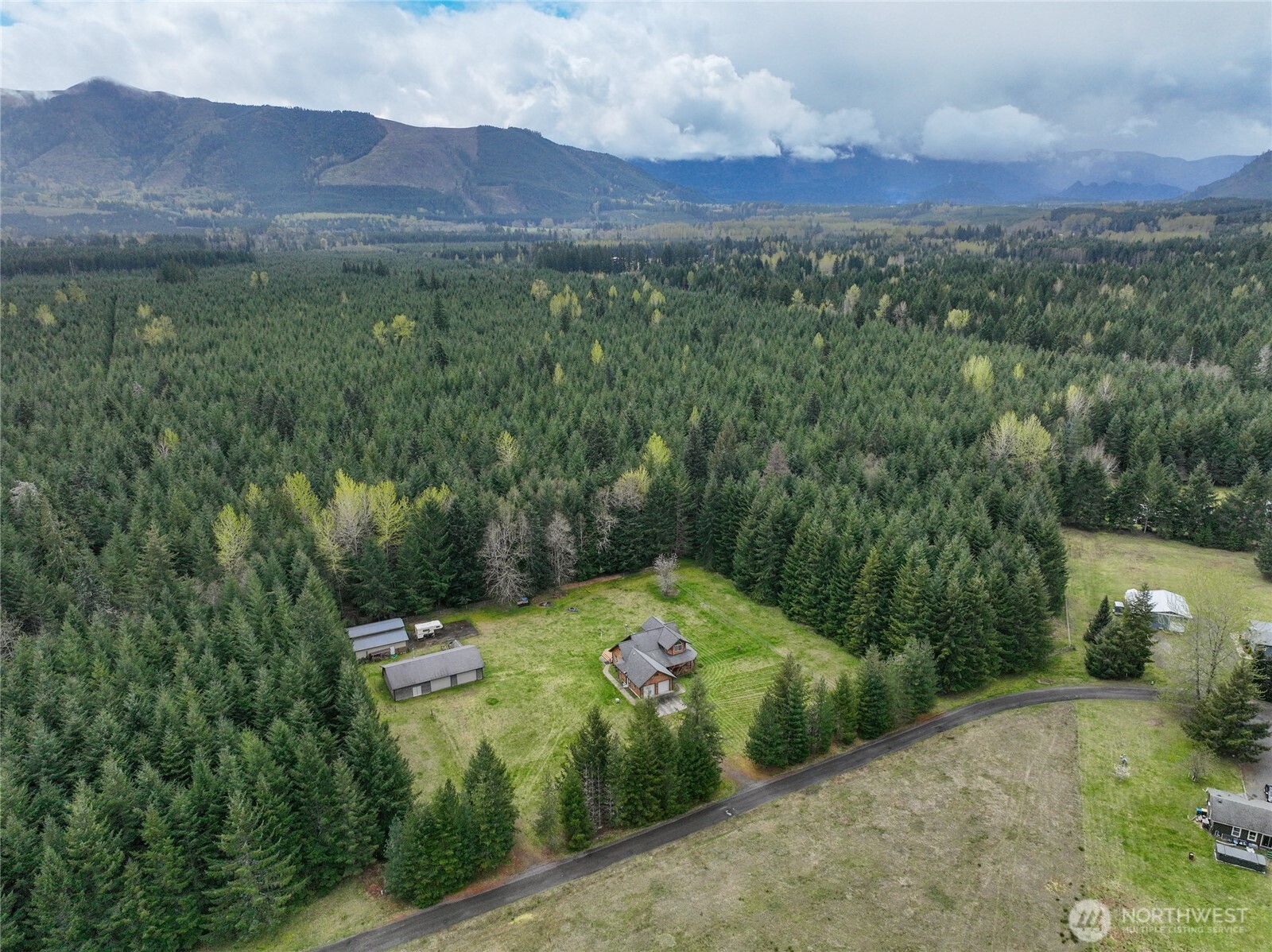 122 Ridge View Drive Randle, WA 98377 - Photo 35 of 40 a view of a lush green hillside and a houses