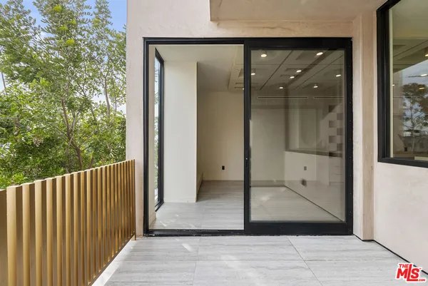 a view of a glass door