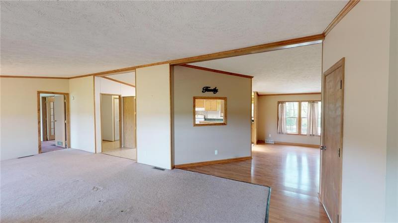 346 Hutchman Road Mars, PA 16046 - Photo 12 of 25 Enter the Home to the Open Concept Living, Dining, Kitchen and Family Room! Neutral Paint on the Drywall Walls and Beautiful Ceilings!