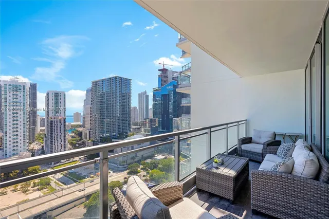 a view of balcony with couch