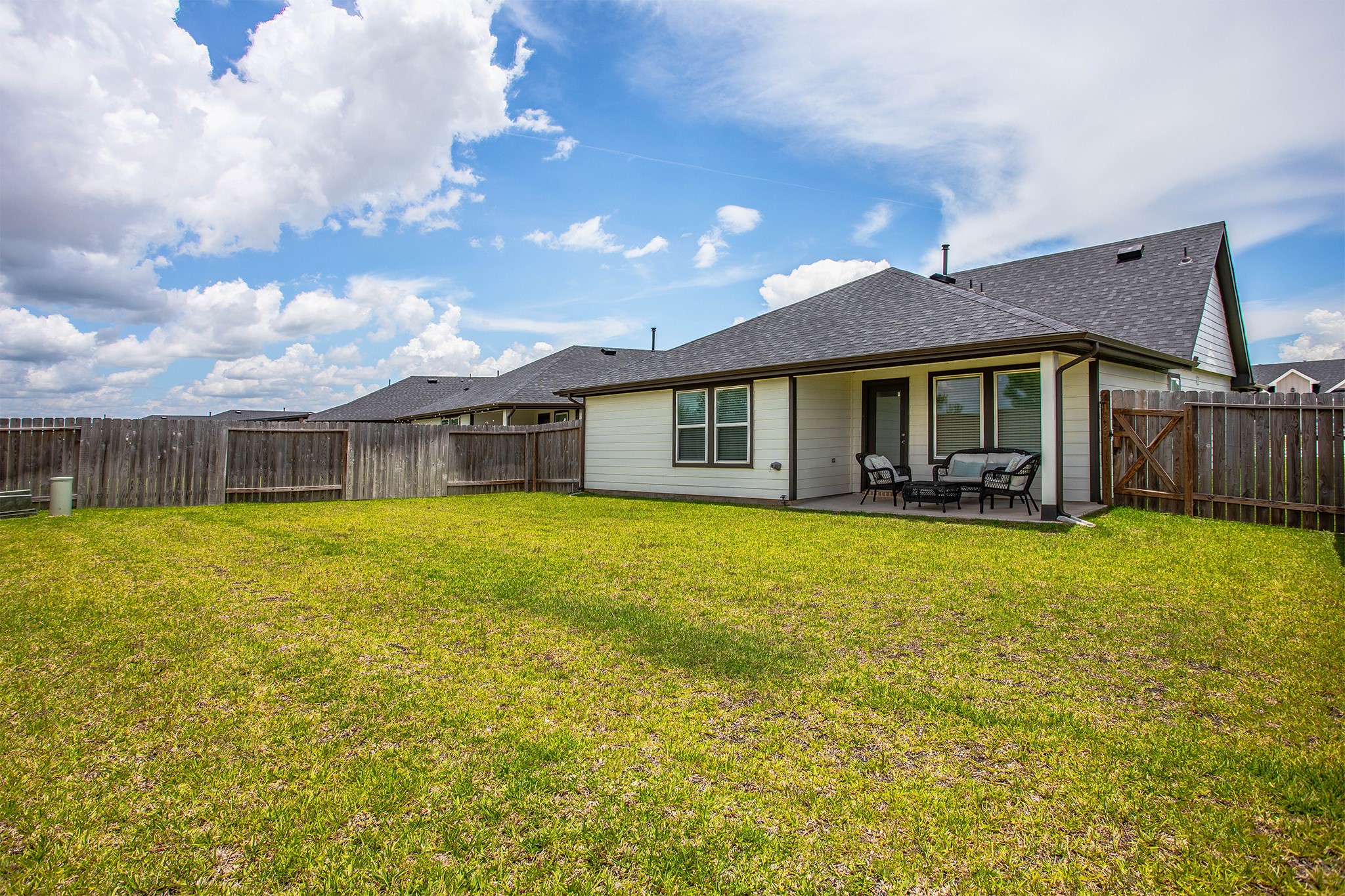 31810 Whittis Hill Way Fulshear, TX 77441 - Photo 19 of 23 Enjoy Texas living at its finest in this expansive, fully fenced backyard. The covered patio offers a shady retreat from the afternoon sun.