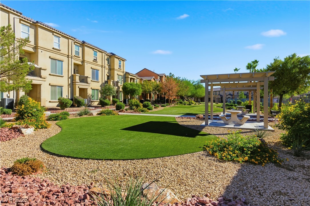 4648 Woolcomber Street Las Vegas, NV 89115 - Photo 33 of 41 Surrounding community featuring a pergola, a patio, and a yard