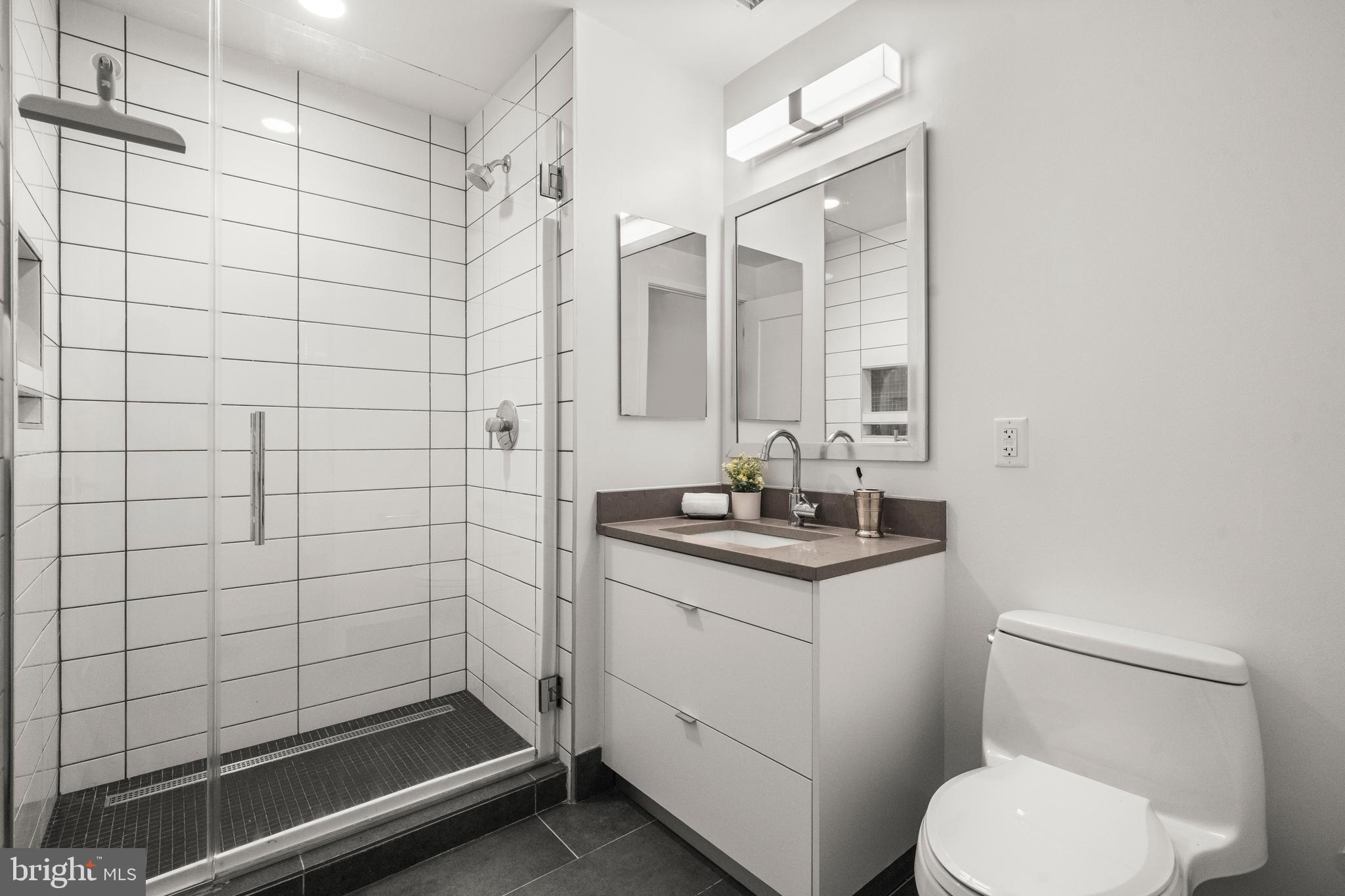 1300 4th Street Southeast, Unit 312 Washington, DC 20003 - Photo 14 of 39 a bathroom with a sink toilet and shower