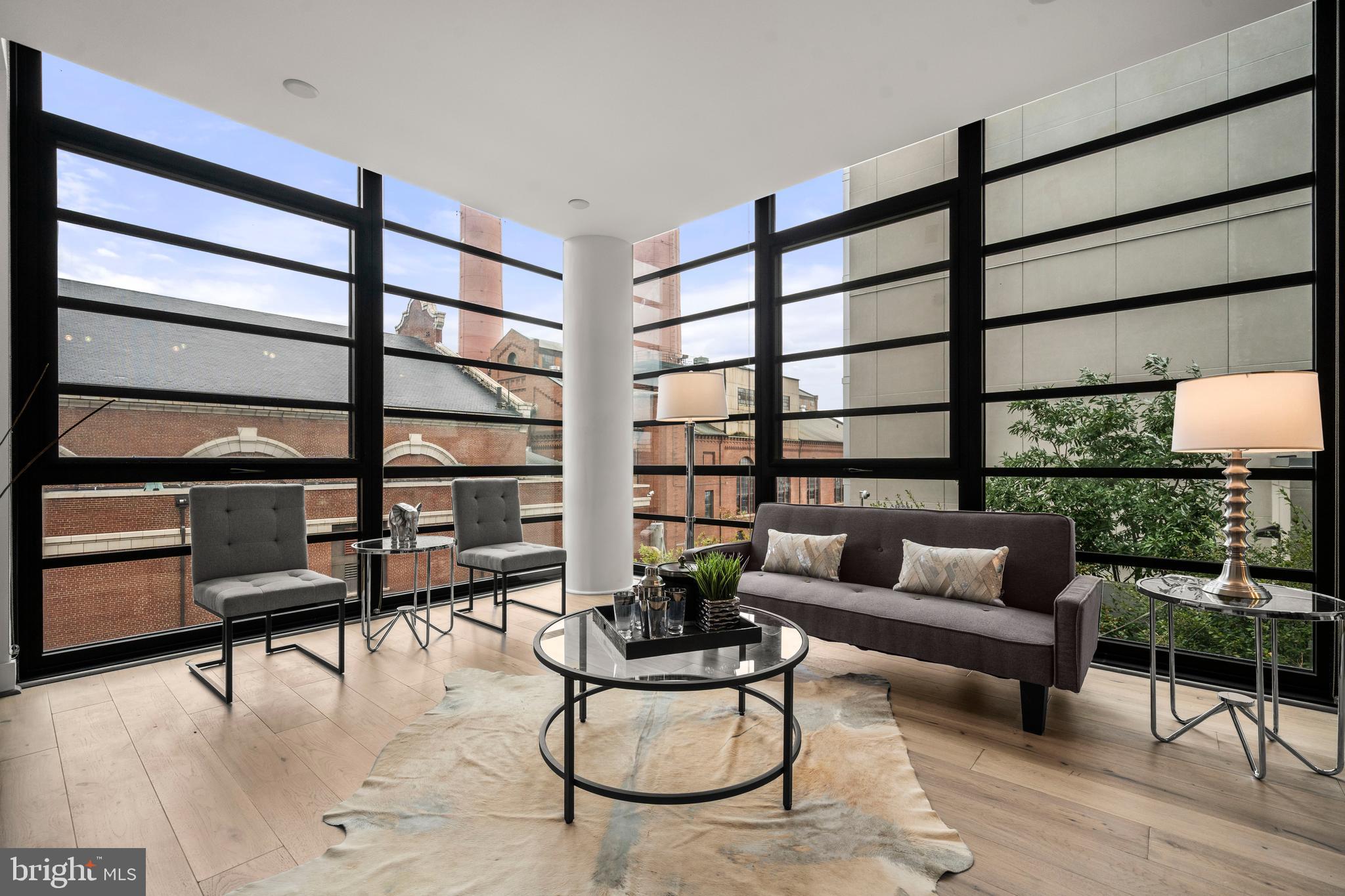 1300 4th Street Southeast, Unit 312 Washington, DC 20003 - Photo 5 of 39 a living room with furniture a rug and a potted plant