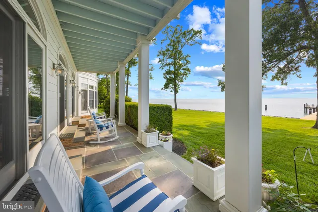 a view of yard with swimming pool and green space