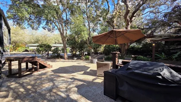 a view of outdoor space with seating