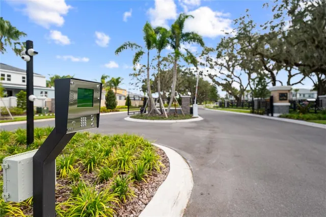 a view of a garden with a bench
