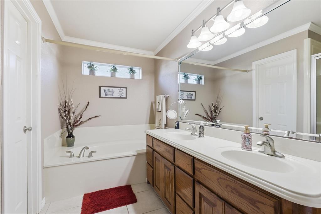 3207 Crossbridge Circle Granbury, TX 76049 - Photo 20 of 29 a bathroom with a bathtub a sink and a mirror