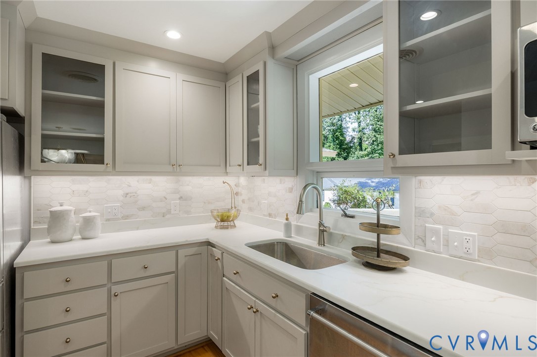210 West Hillcrest Avenue Aylett, VA 23009 - Photo 18 of 50 a kitchen with a sink and cabinets
