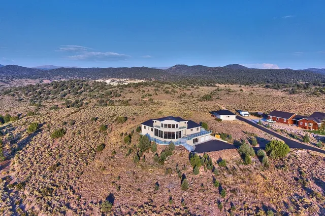 a view of a city with a mountain